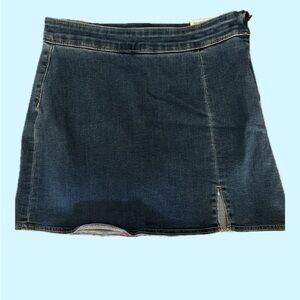 American Eagle Outfitters Blue Denim Mini Skirt With Built In Shorts